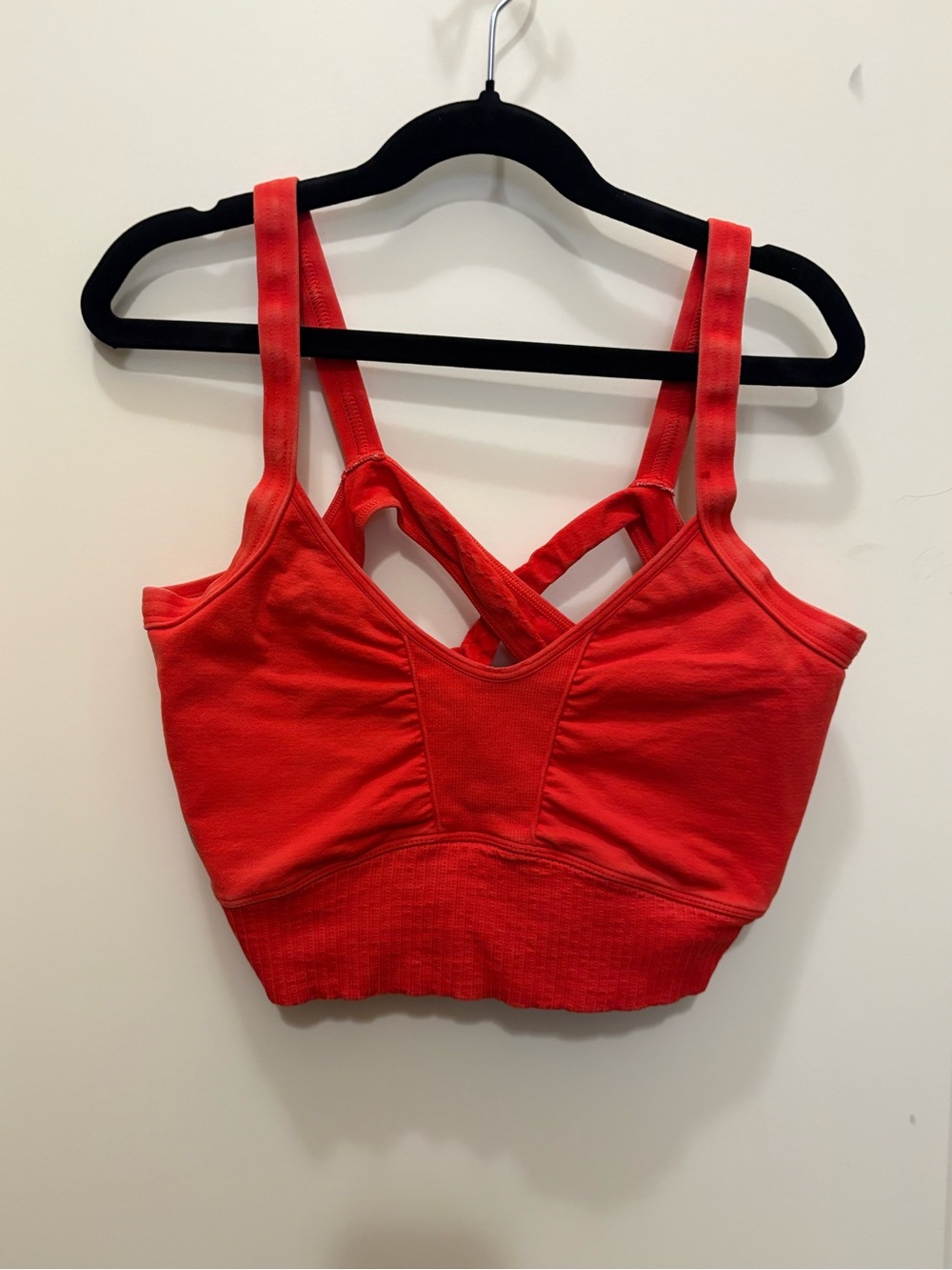Free People Movement Red Seamless Cross-Back Bralette